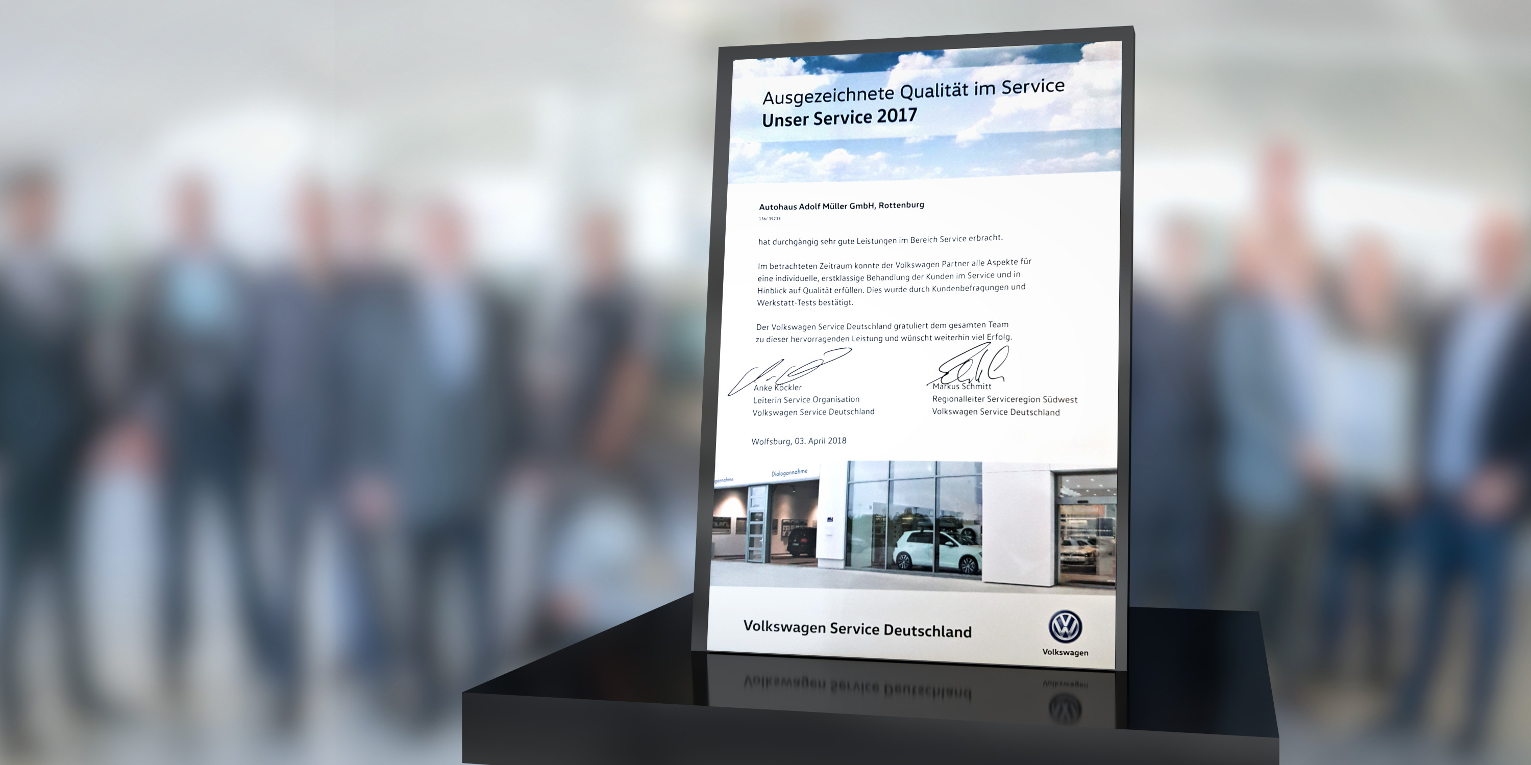Auszeichnung Volkswagen Service Deutschland 2018